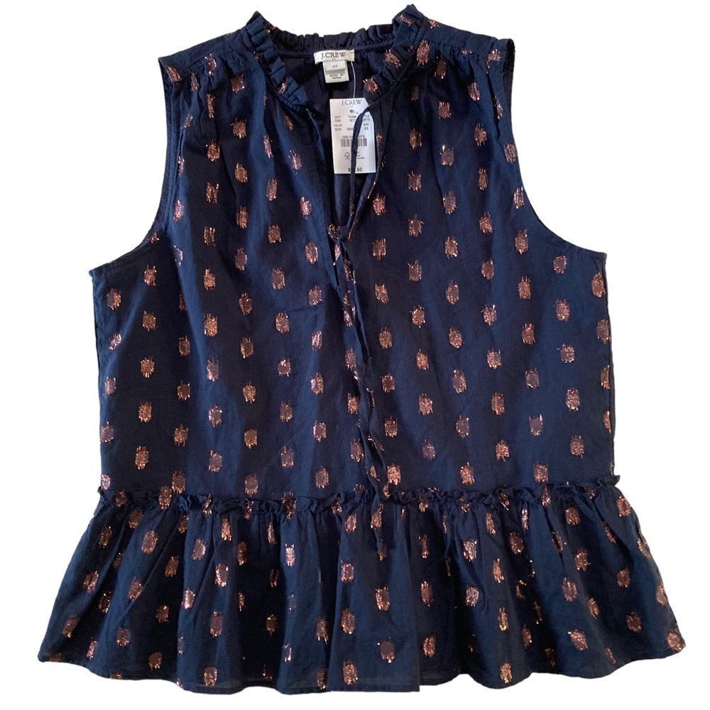 J. Crew Navy Peplum Top XS NWT